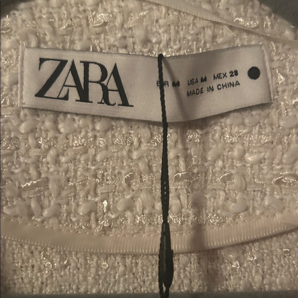 ZARA ZW Collection RARE Textured Fringe Jacket Wool Blend Size M NEW - Picture 15 of 15
